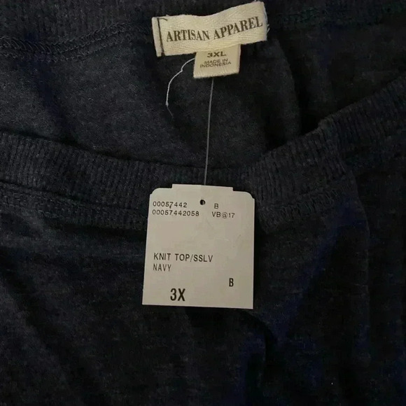 🆕Artisan Plus-size Basic 3/4 Sleeve Navy Knit Top 3X🆕 - Picture 3 of 5